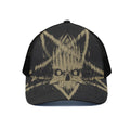 Satanic Pentagram Skull Print Black Mesh Trucker Hat