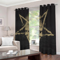 Satanic Pentagram Skull Print Dimout Grommet Curtains
