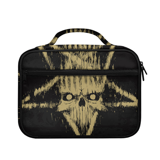 Satanic Pentagram Skull Print Briefcase Bible Bag