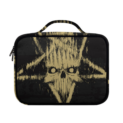 Satanic Pentagram Skull Print Briefcase Bible Bag