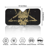 Satanic Pentagram Skull Print Car Windshield Sun Shade