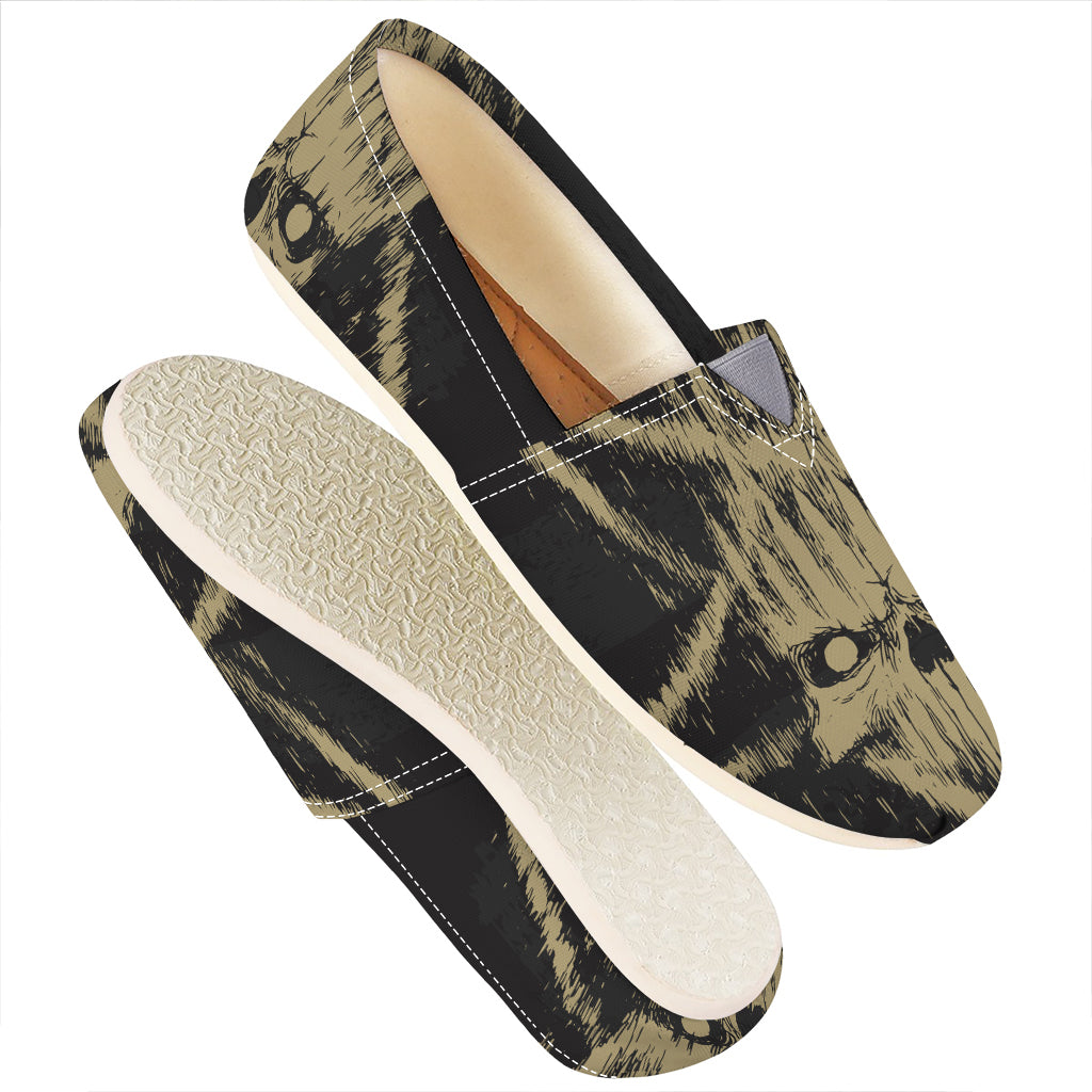 Satanic Pentagram Skull Print Casual Shoes