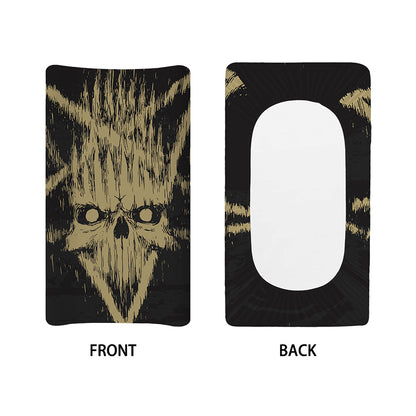 Satanic Pentagram Skull Print Changing Pad Cover