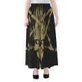 Satanic Pentagram Skull Print Chiffon Maxi Skirt
