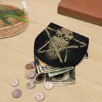 Satanic Pentagram Skull Print Coin Purse