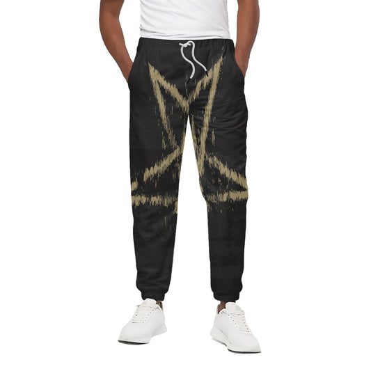 Satanic Pentagram Skull Print Cotton Pants