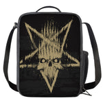 Satanic Pentagram Skull Print Crossbody Lunch Bag