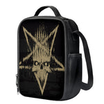 Satanic Pentagram Skull Print Crossbody Lunch Bag