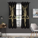 Satanic Pentagram Skull Print Curtain