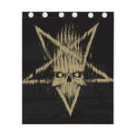 Satanic Pentagram Skull Print Curtain