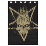 Satanic Pentagram Skull Print Curtain