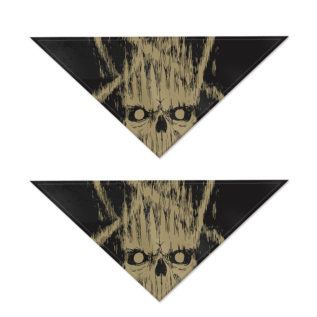 Satanic Pentagram Skull Print Dog Bandana