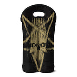 Satanic Pentagram Skull Print Double Neoprene Wine Tote