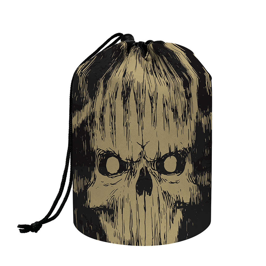 Satanic Pentagram Skull Print Drawstring Makeup Bag