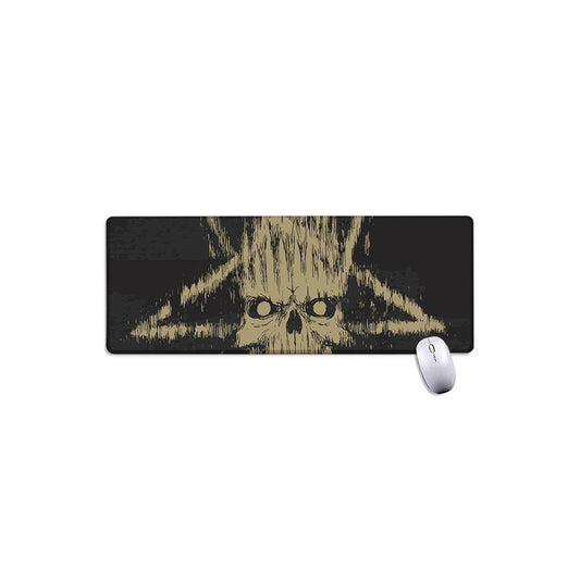 Satanic Pentagram Skull Print Extended Mouse Pad