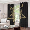 Satanic Pentagram Skull Print Extra Wide Grommet Curtains