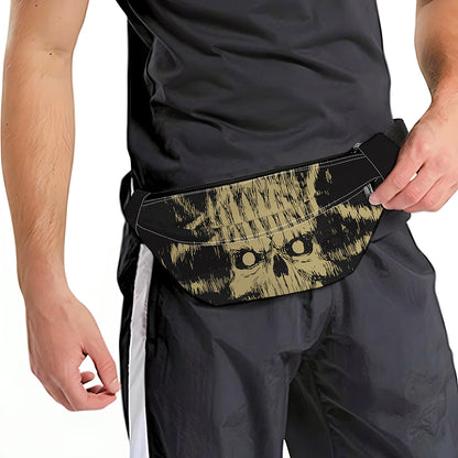 Satanic Pentagram Skull Print Fanny Pack