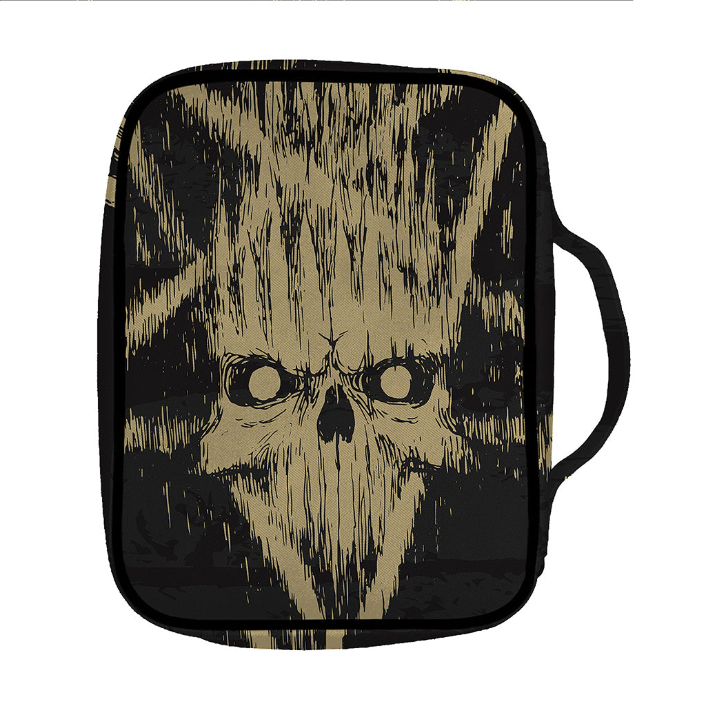 Satanic Pentagram Skull Print Front Pocket Bible Bag
