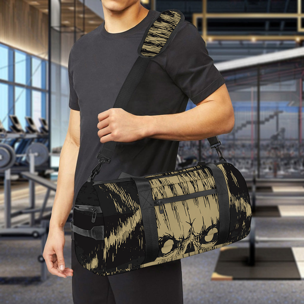Satanic Pentagram Skull Print Gym Bag