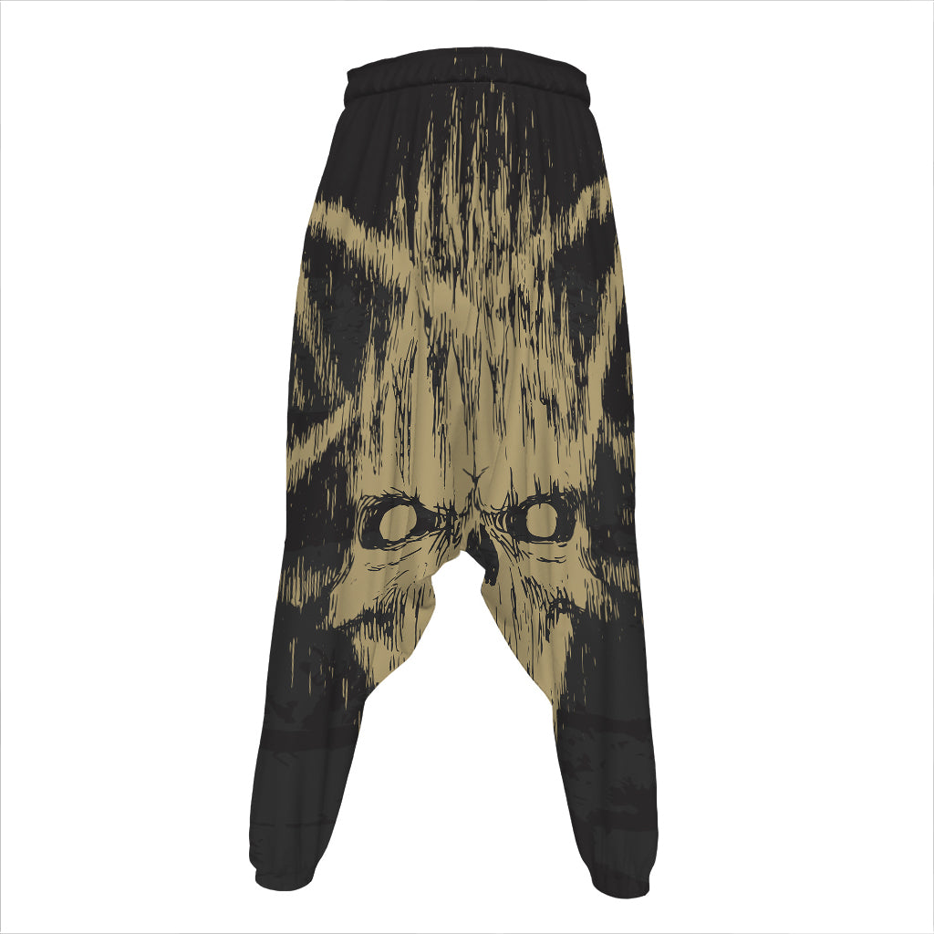 Satanic Pentagram Skull Print Hammer Pants