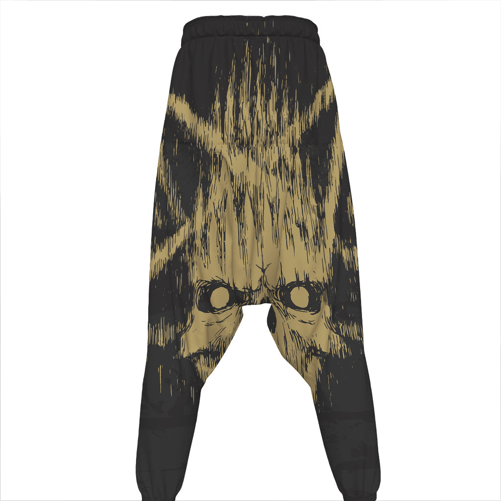 Satanic Pentagram Skull Print Hammer Pants