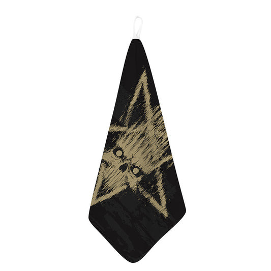 Satanic Pentagram Skull Print Hand Towel
