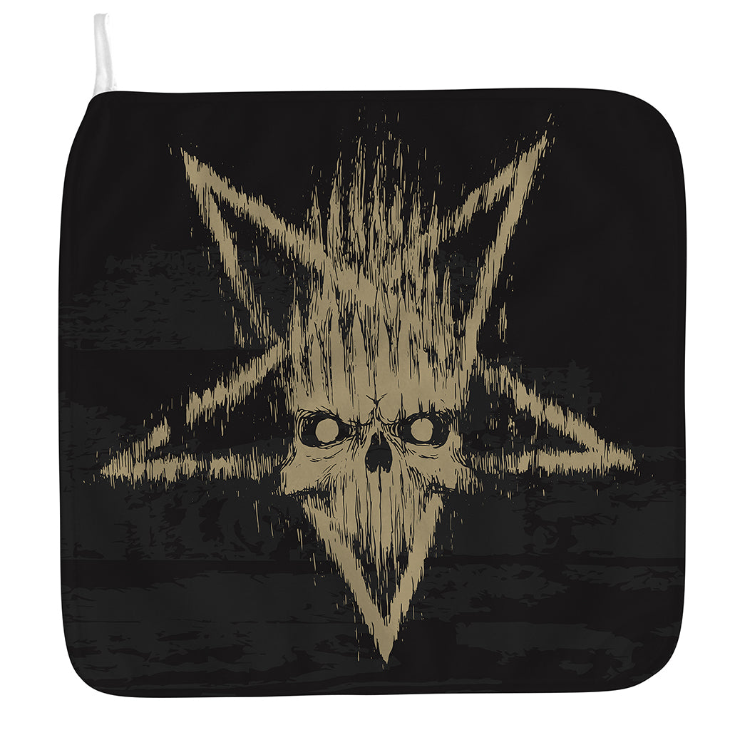 Satanic Pentagram Skull Print Hand Towel