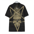 Satanic Pentagram Skull Print Hawaiian Shirt