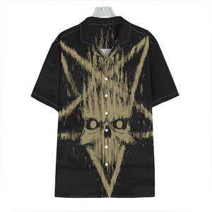 Satanic Pentagram Skull Print Hawaiian Shirt