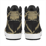 Satanic Pentagram Skull Print High Top Leather Sneakers
