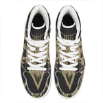 Satanic Pentagram Skull Print High Top Leather Sneakers