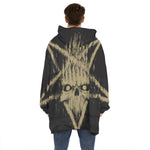 Satanic Pentagram Skull Print Hoodie Blanket