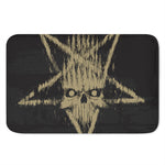 Satanic Pentagram Skull Print Indoor Door Mat