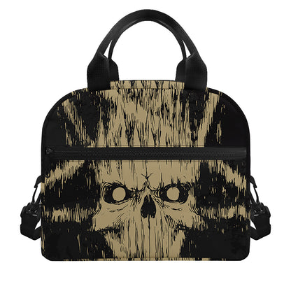 Satanic Pentagram Skull Print Insulated Lunch Bag