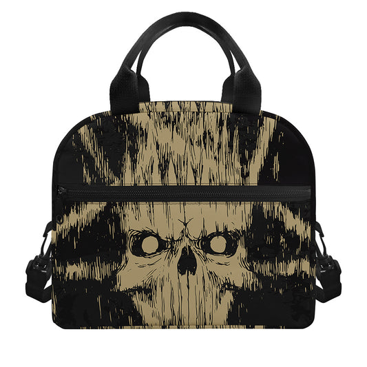 Satanic Pentagram Skull Print Insulated Lunch Bag