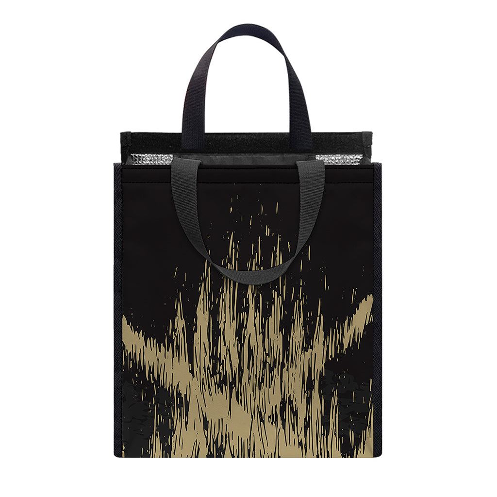 Satanic Pentagram Skull Print Insulated Lunch Tote