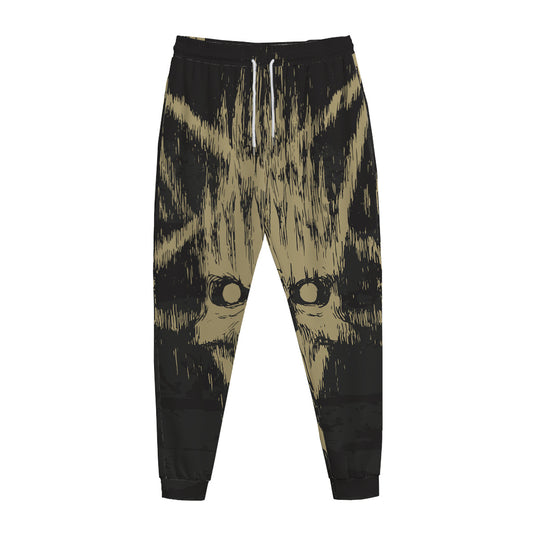 Satanic Pentagram Skull Print Jogger Pants