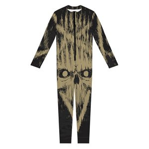 Satanic Pentagram Skull Print Jumpsuit