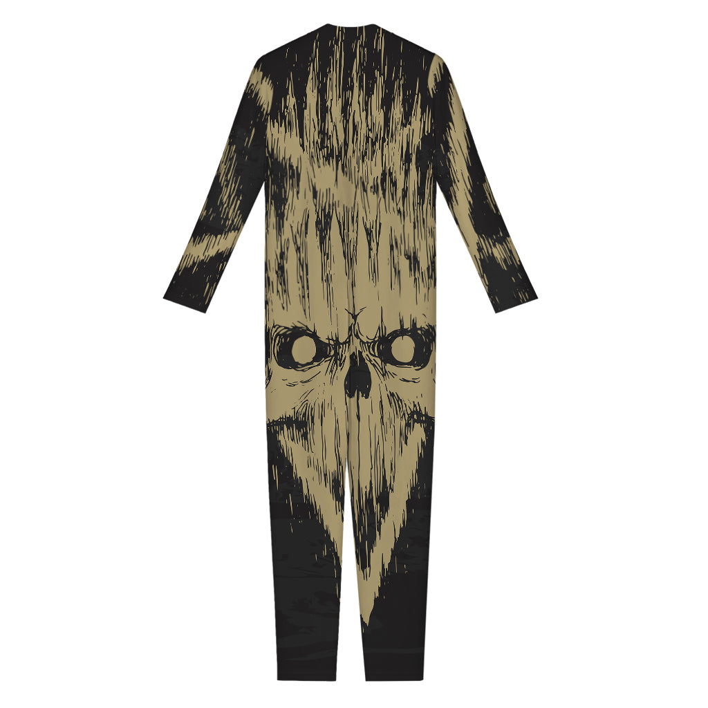 Satanic Pentagram Skull Print Jumpsuit