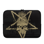 Satanic Pentagram Skull Print Laptop Sleeve