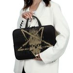 Satanic Pentagram Skull Print Laptop Sleeve With Handle