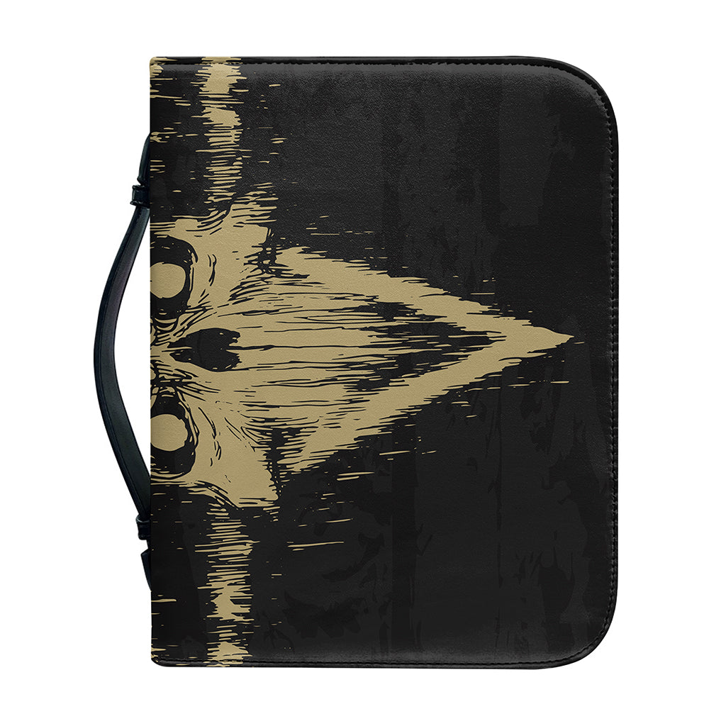 Satanic Pentagram Skull Print Leather Bible Cover