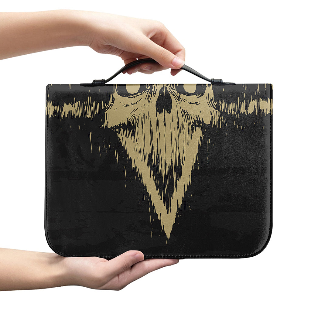 Satanic Pentagram Skull Print Leather Bible Cover