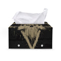 Satanic Pentagram Skull Print Leather Tissue Box Cover