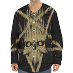 Satanic Pentagram Skull Print Long Sleeve Baseball Jersey