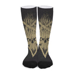 Satanic Pentagram Skull Print Long Socks