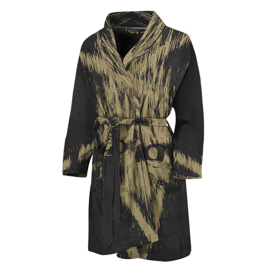 Satanic Pentagram Skull Print Men's Bathrobe