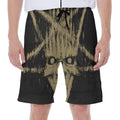 Satanic Pentagram Skull Print Men's Beach Shorts