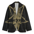 Satanic Pentagram Skull Print Men's Blazer