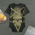 Satanic Pentagram Skull Print Men's Bodysuit